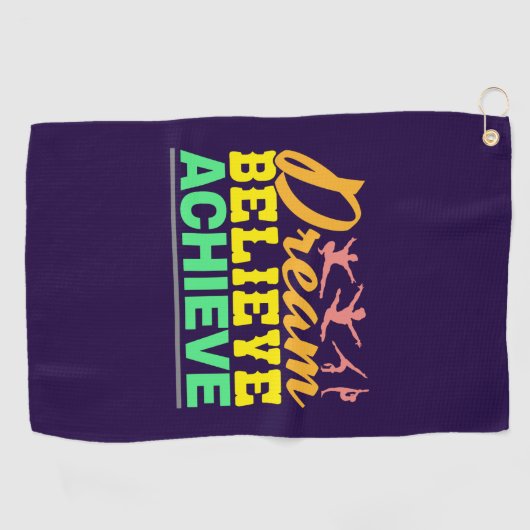 Dream glaubte Zitat - Frauengymnastik Golfhandtuch (Horizontal)