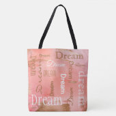 Dream Gold Rosen Blush Typografie Script Wasserfar Tasche (Vorderseite)