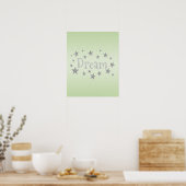 Dream Green mit Silver Glitzer Poster (Küche)