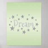 Dream Green mit Silver Glitzer Poster (Vorne)