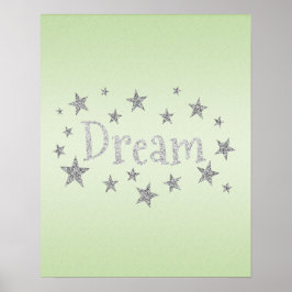 Dream Green mit Silver Glitzer Poster