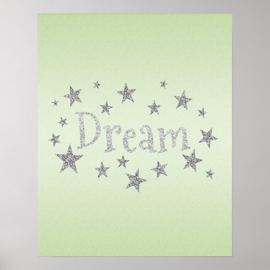 Dream Green mit Silver Glitzer Poster (Vorne)