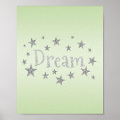 Dream Green mit Silver Glitzer Poster (Vorne)