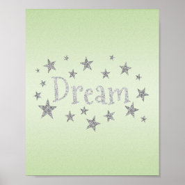 Dream Green mit Silver Glitzer Poster