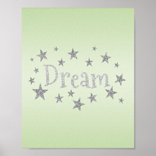 Dream Green mit Silver Glitzer Poster (Vorne)