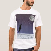 Dream Higher – Night Sky Cat Design T-Shirt (Vorderseite)