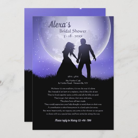 Dream Honeymoon Brautparty - Aufforderung Einladung (Vorne/Hinten)