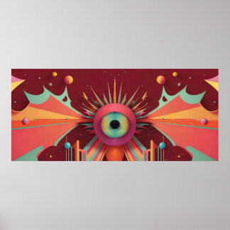 Dream Horizon Ken Gage Fantasy OpArt Poster