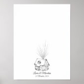 Dream House Fingerprint Wedding Gästebuch (Vorne)