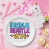 DREAM HUSTLE GEWINNEN Motivierend Papierplatte Pappteller (Party)