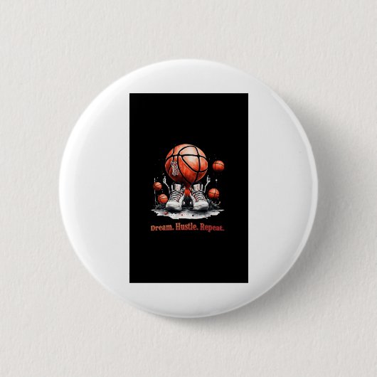 Dream Hustle Wiederholung Basketball Button (Vorderseite)