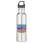 Dream Hustle Win - Motivierend Flasche Edelstahlflasche (Vorderseite)