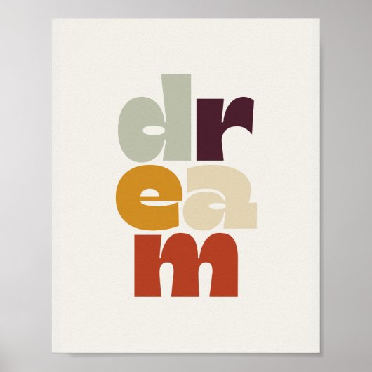 Dream in retro color style poster (Vorne)