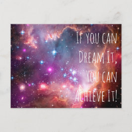 Dream It Achieve It Motivational Quote Galaxy Star Postkarte