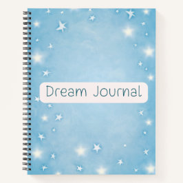 Dream Journal - Aquarellblau und weiße Sterne Notizblock