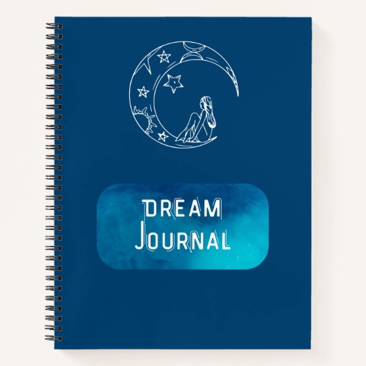Dream Journal - Handgezogener Mond mit Sternen Notizblock (Vorderseite)