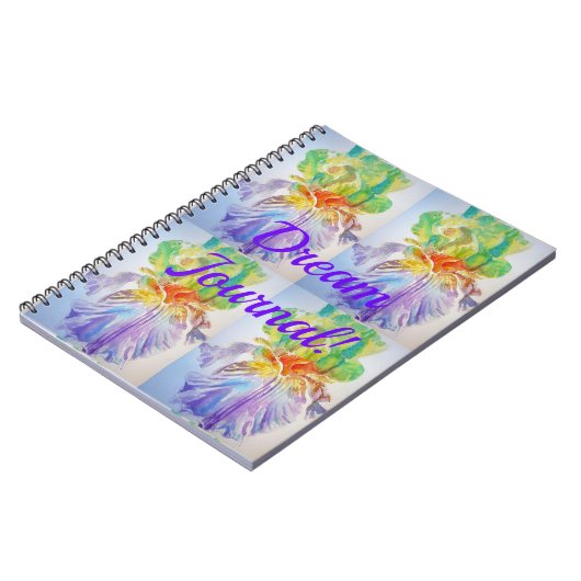 Dream Journal Iris Musterflorale Blume Notebook Notizblock (Linke Seite)
