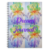 Dream Journal Iris Musterflorale Blume Notebook Notizblock (Vorderseite)