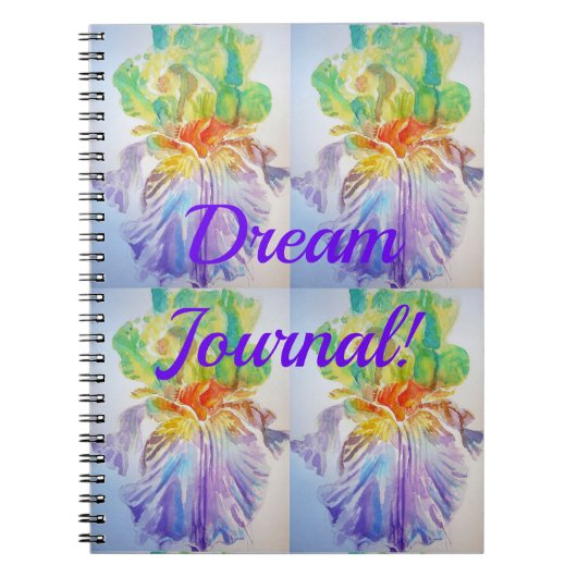 Dream Journal Iris Musterflorale Blume Notebook Notizblock (Vorderseite)