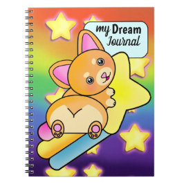 Dream Journal mit Happy Corgi über Shooting Star Notizblock