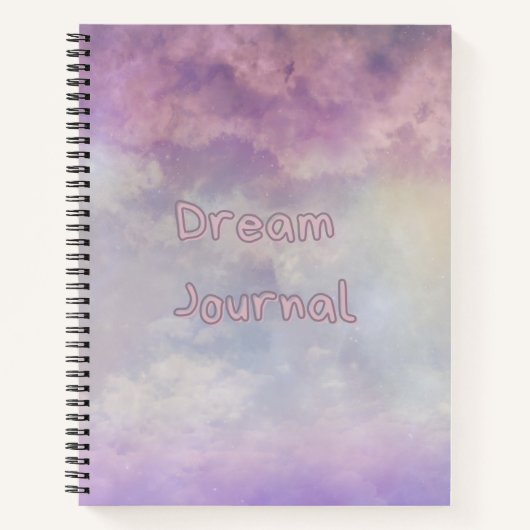 Dream Journal - Rosa und Lila Himmlische Wolken Notizblock (Vorderseite)