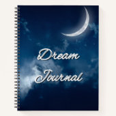 Dream Journal - Sliver Moon Night Sky Journal Notizblock (Vorderseite)