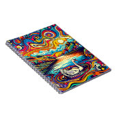 Dream Lake Schwan – Retro-Farblandschaft Notizblock (Rechte Seite)