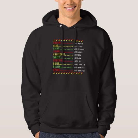 Dream Lead Fight Think Speak Black History Month A Hoodie (Vorderseite)