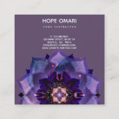 Dream Lotus Meditation Mandala Quadratische Visitenkarte (Rückseite)