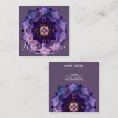 Dream Lotus Meditation Mandala Quadratische Visitenkarte (Vorne/Hinten)