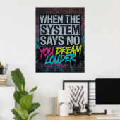Dream Louder, Motivational Quote Urban Graffiti Poster (Heimbüro)