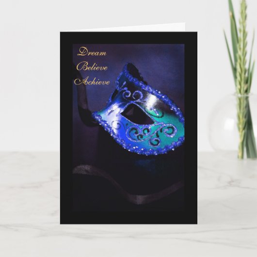 Dream Masquerade Blue Abschluss Card Karte (Vorderseite)