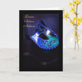 Dream Masquerade Blue Abschluss Card Karte (Gelbe Blume)