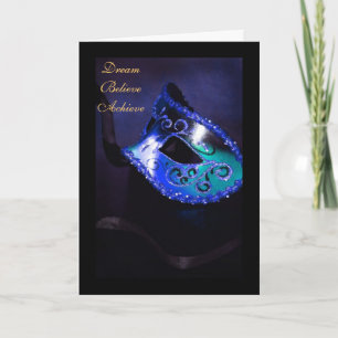 Dream Masquerade Blue Abschluss Card Karte