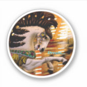 Dream Merry Go Runde Pferde Aufkleber (Vorderseite)