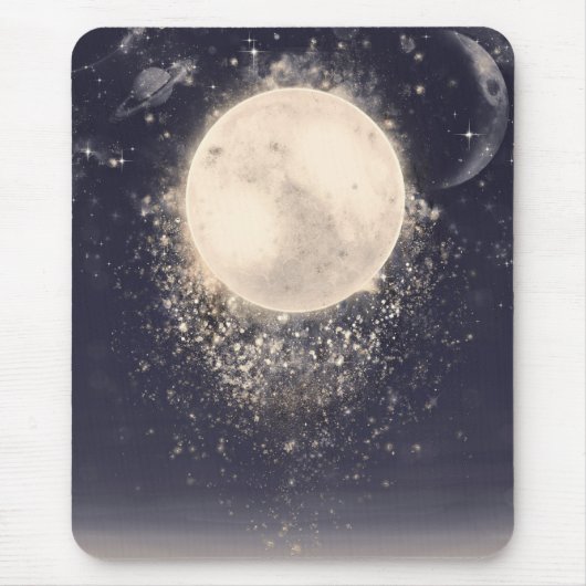 Dream Moon Magie Kosmische Glitzern Mousepad (Vorne)
