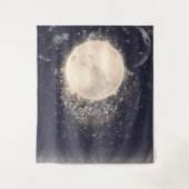 Dream Moon Magie Kosmische Glitzern Wandteppich (Vorderseite)