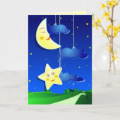 Dream night, Grußkarte Karte (Gelbe Blume)