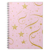 Dream Notes - Pink & Gold Star Notebook Notizblock (Vorderseite)