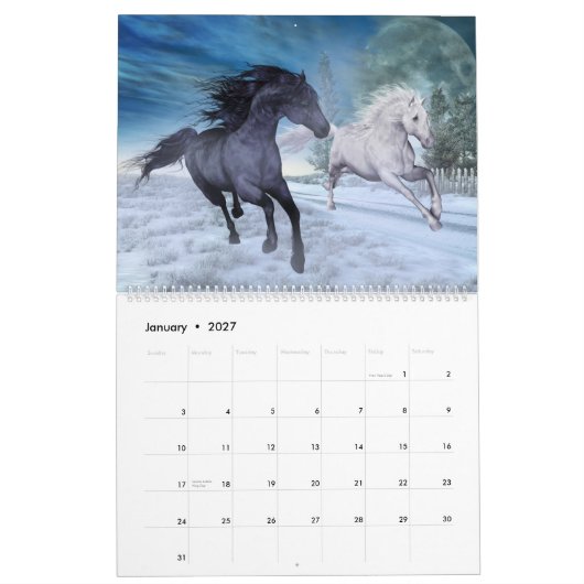 Dream of Horses Custom Printed Calendar Kalender (Jan 2027)