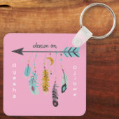 Dream On Boho Tribal Native Custom Tribe/Name Schlüsselanhänger (Rückseite)