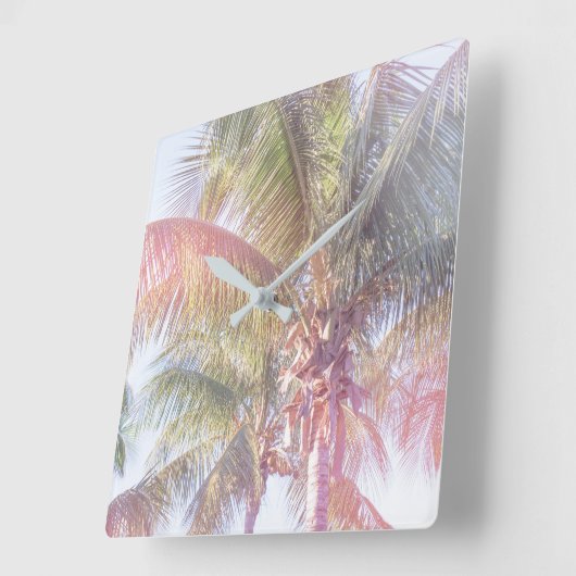 Dream Palm Tree Quadratische Wanduhr (Winkel)