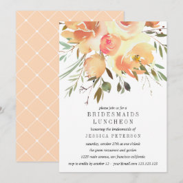 Dream Peach Blume Bridesmaids Luncheon Wedding Einladung