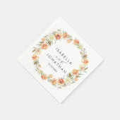 Dream Peach | Blume Rustikale Hochzeit Personalisi Serviette (Ecke)