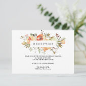 Dream Peach | Floral WEDD Empfang Begleitkarte (Stehend Vorderseite)