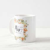 Dream Peach | WEDEN THE NEW MRS Typografy Kaffeetasse (Vorderseite Links)