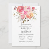 Dream Pink | Blume Hochzeitsessen Probe Einladung (Vorderseite)