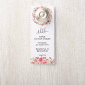 Dream Pink Floral Wedding Gast nicht stören Türanhänger (Auf Knauf)