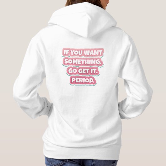 Dream Pink Script Motivierend Hoodie (Rückseite)
