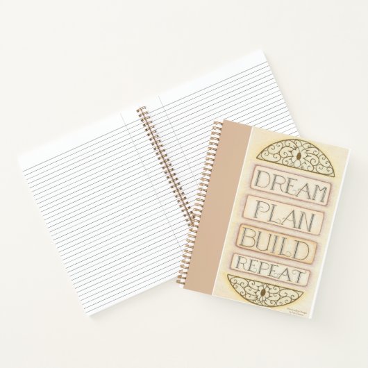 Dream Plan Build Repeat Spiral Notebook Notizblock (Innenseite)